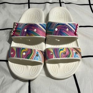Crocs sandals size 10 multicolor